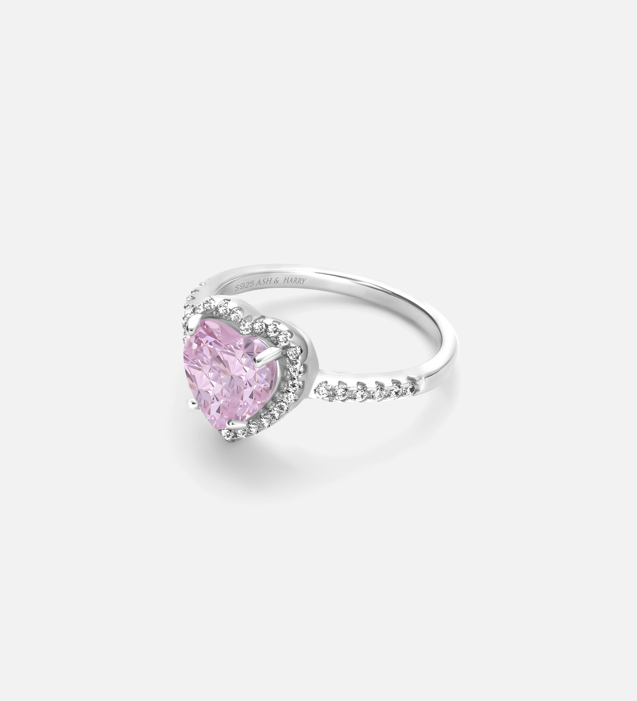 Blushing Heart Halo Ring