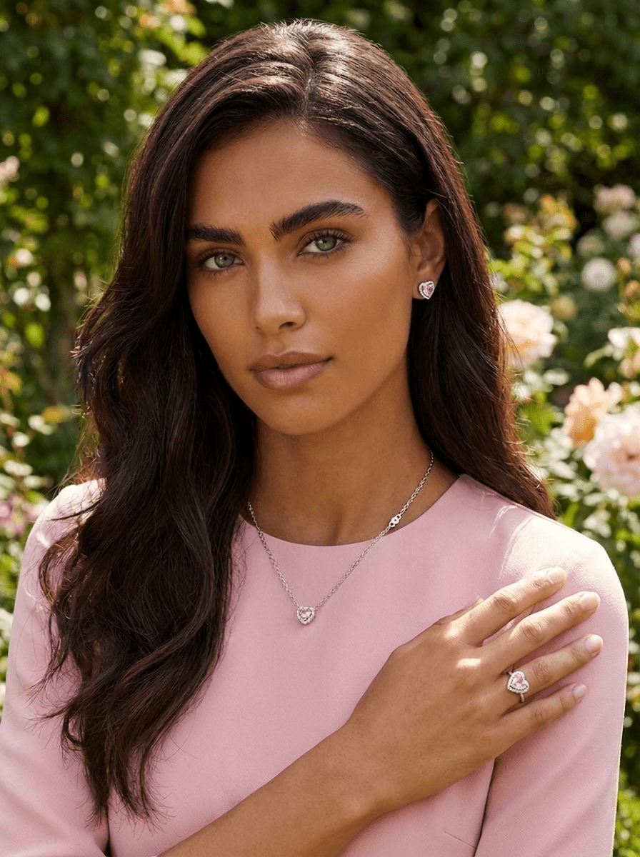 Blushing Heart Full Set in Silver - 4 Items - Ash & Harry