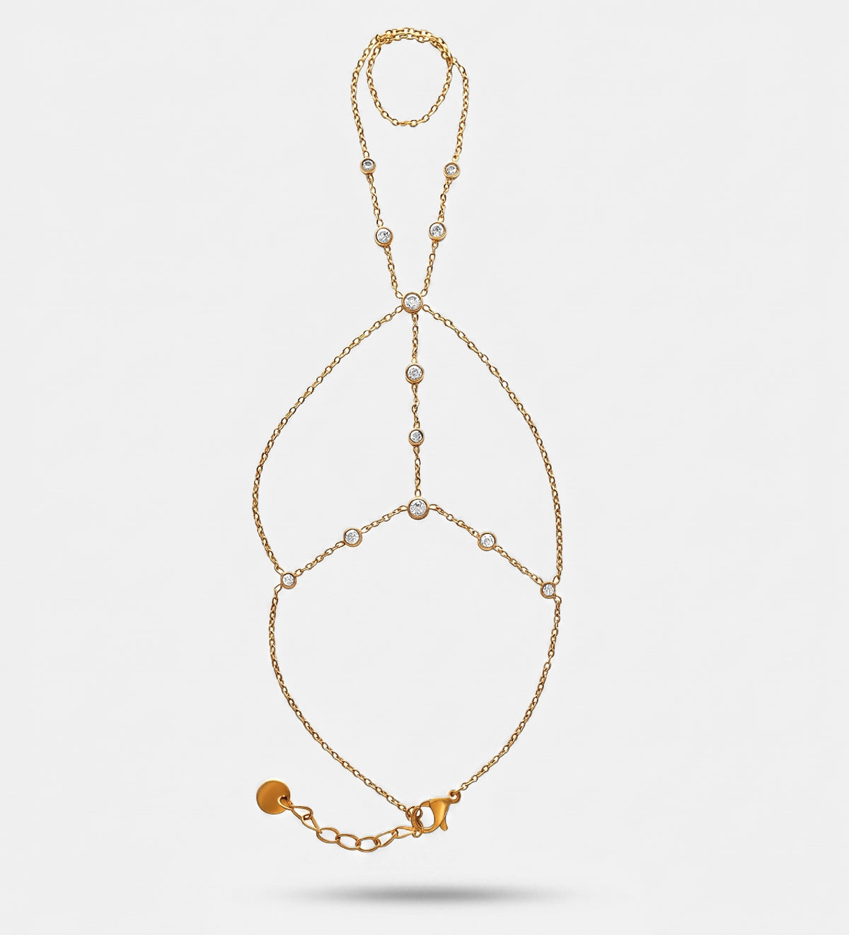 Boho Lines Hand Chain in Gold With High Quality Simulated Diamonds - Ash & Harry