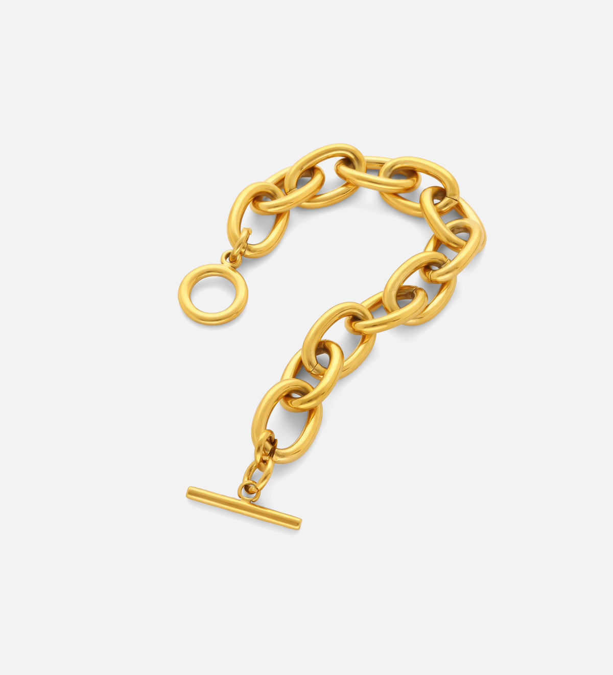 Bold Chain Toggle Bracelet in Gold - Ash & Harry