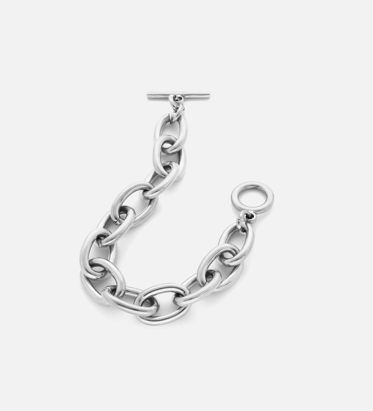 Bold Chain Toggle Bracelet in Silver - Ash & Harry