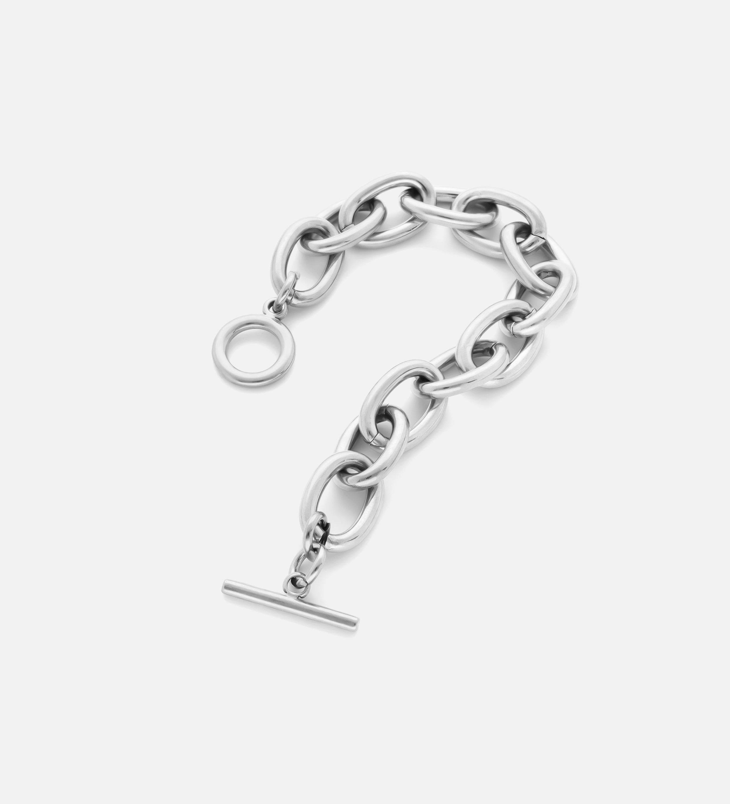 Bold Chain Toggle Bracelet in Silver