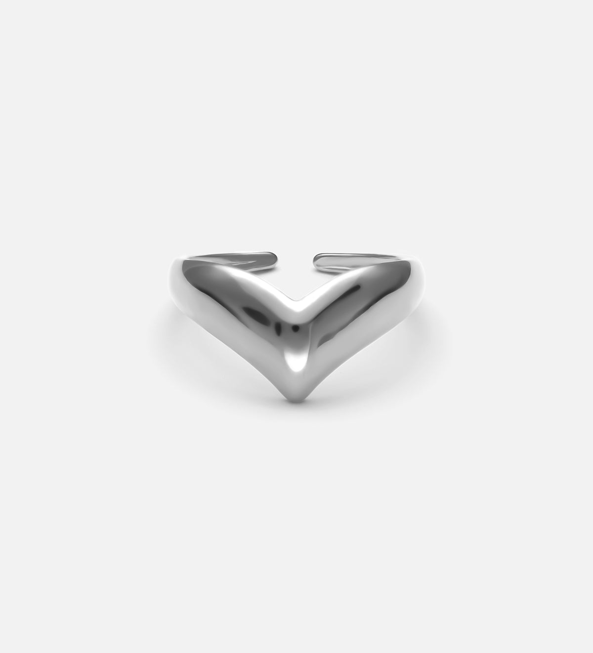 Bold Chevron Ring in Rhodium Plating - Ash & Harry