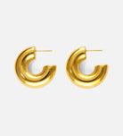 Bold Crescent Hoops in Gold