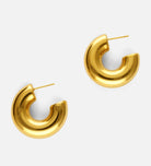 Bold Crescent Hoops in Gold