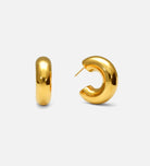 Bold Crescent Hoops in Gold
