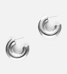 Bold Crescent Hoops in Silver