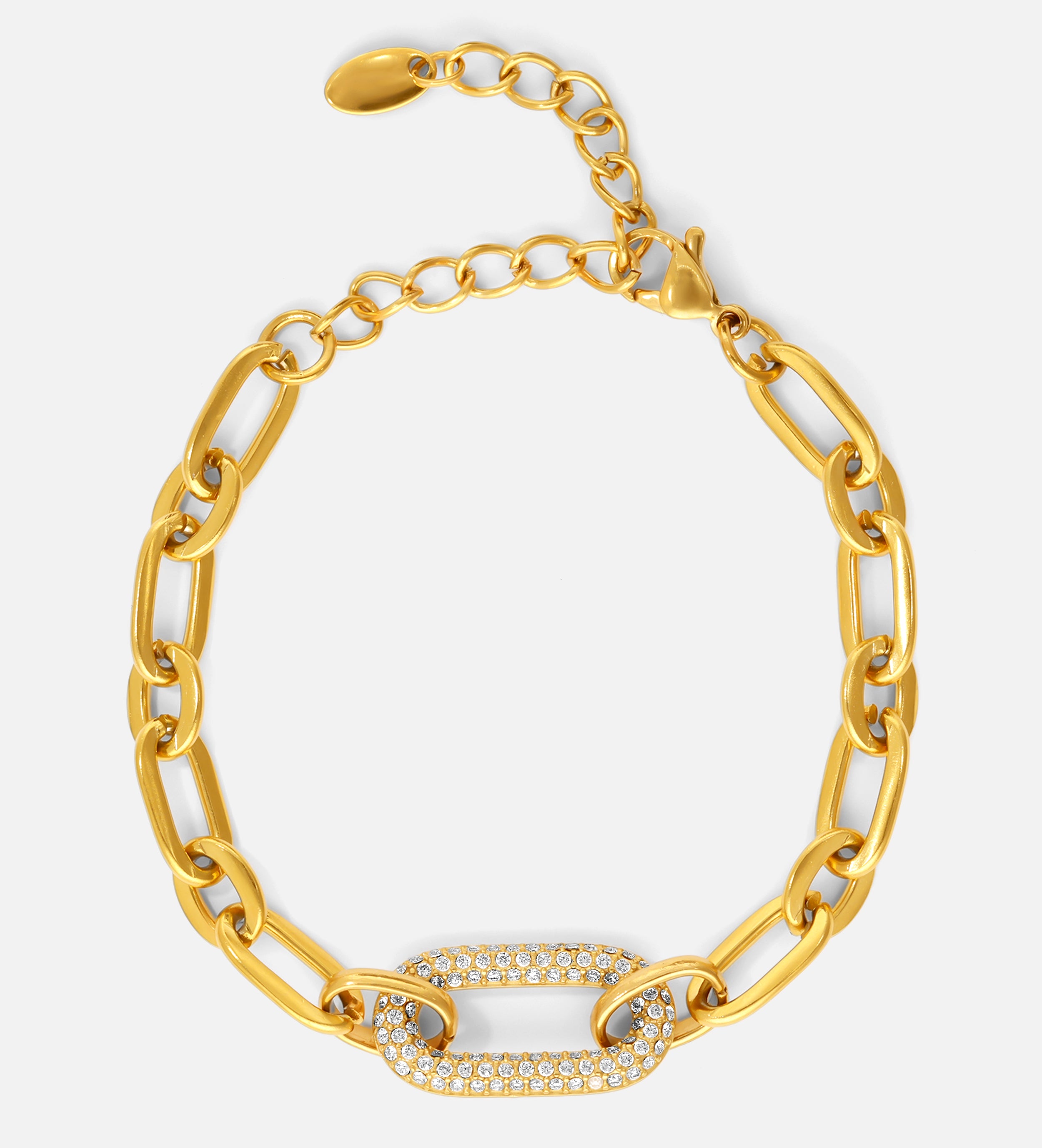 Bold Crystal Link Bracelet