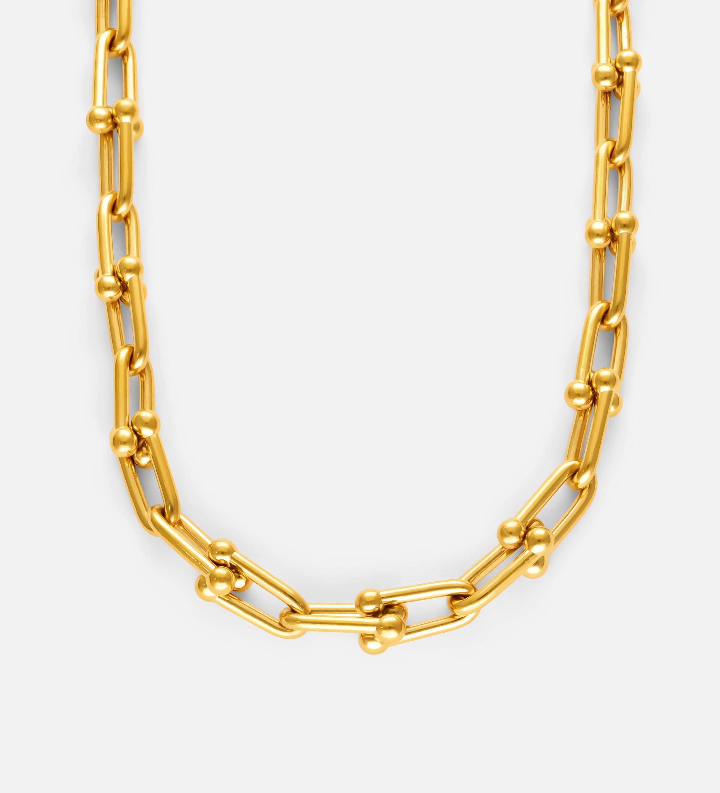 Bold Orb Linked Chain Necklace in Gold