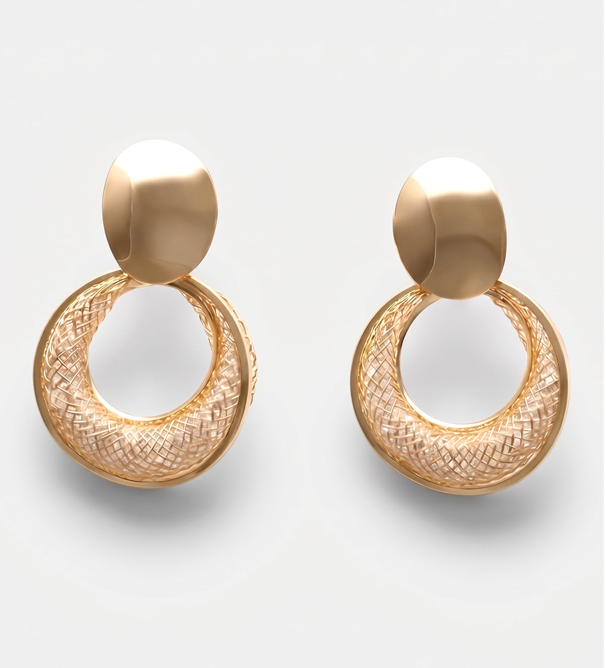 Crushed Ice Halo Drop Earrings in Gold - Ash & Harry