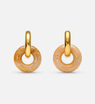 Desert Beige Natural Stone Hoop Earrings