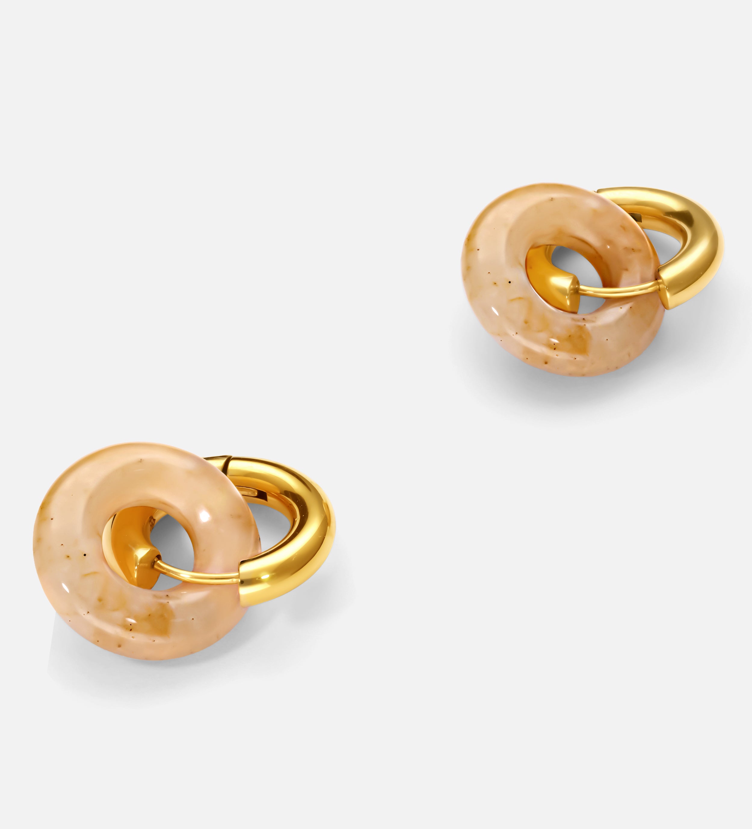 Desert Beige Natural Stone Hoop Earrings