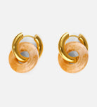 Desert Beige Natural Stone Hoop Earrings