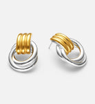 Double Knot Mixed Metal Stud Earrings