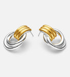 Double Knot Mixed Metal Stud Earrings