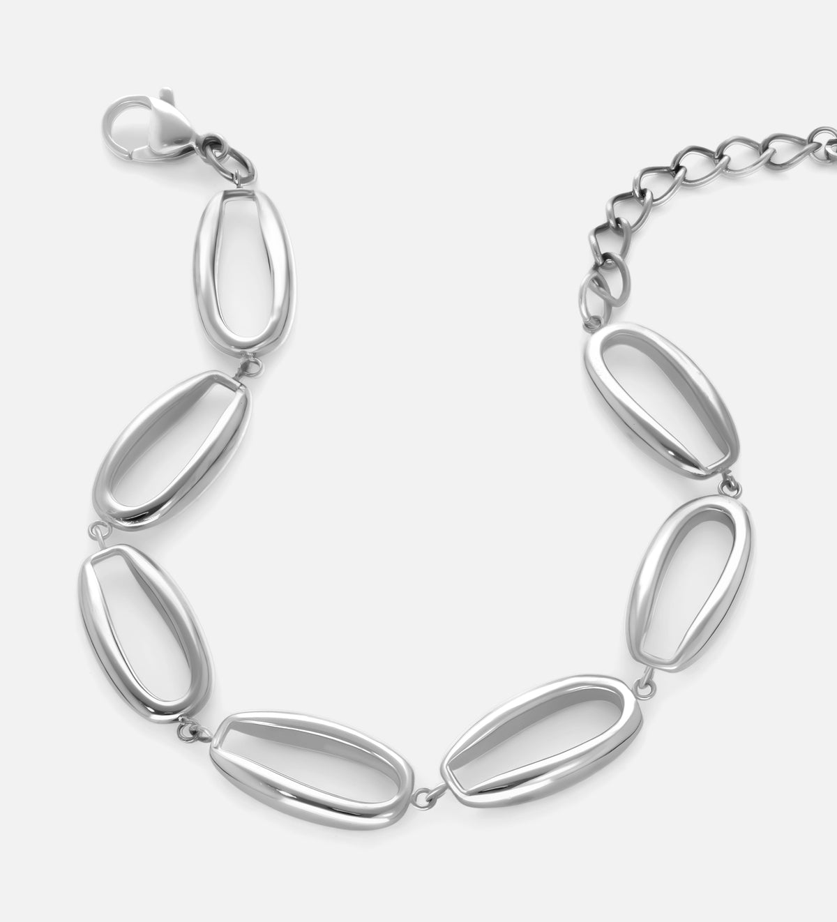 Ellipse Link Bracelet in Silver - Ash & Harry