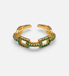 Emerald Link Chain Ring