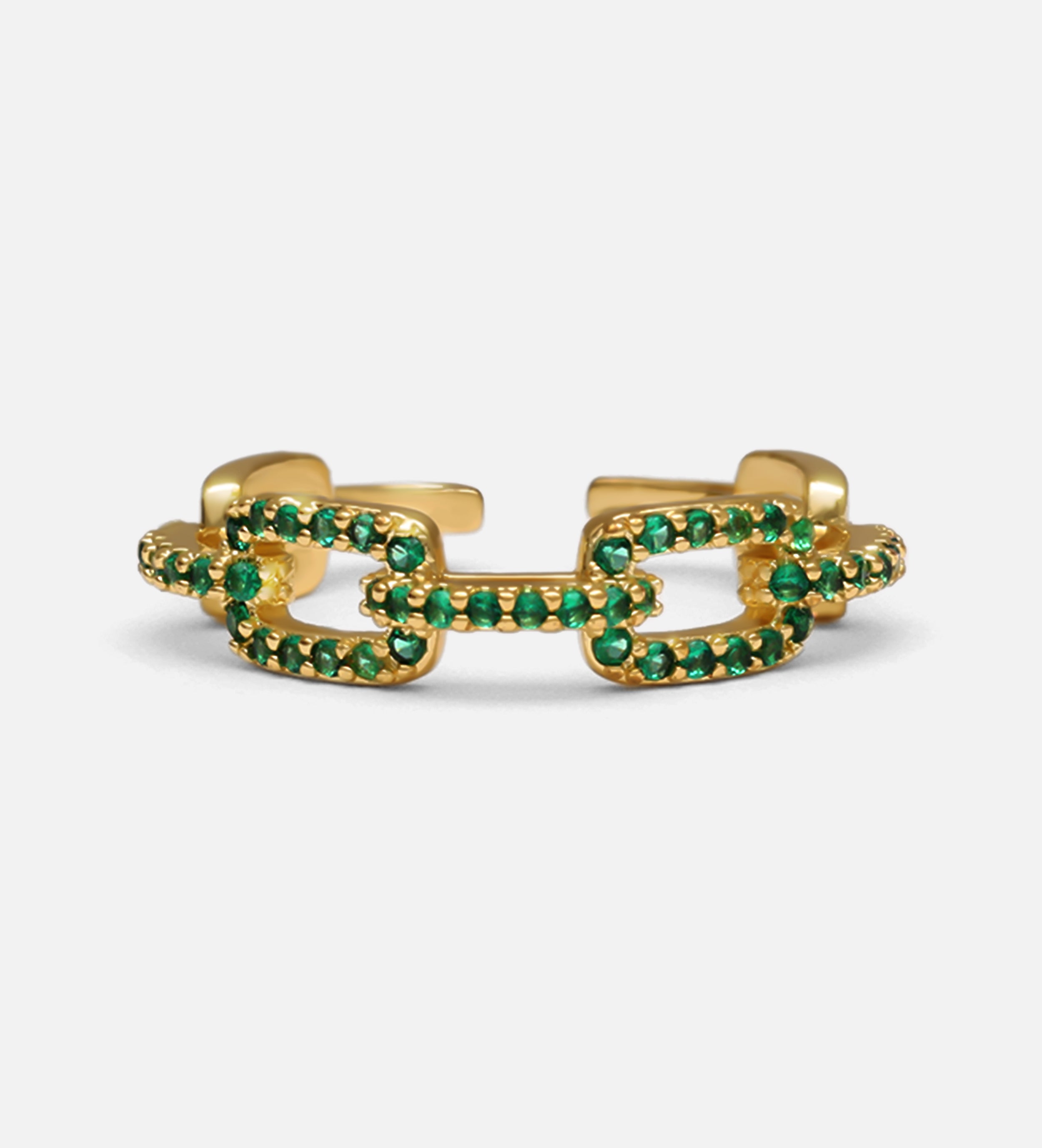 Emerald Link Chain Ring