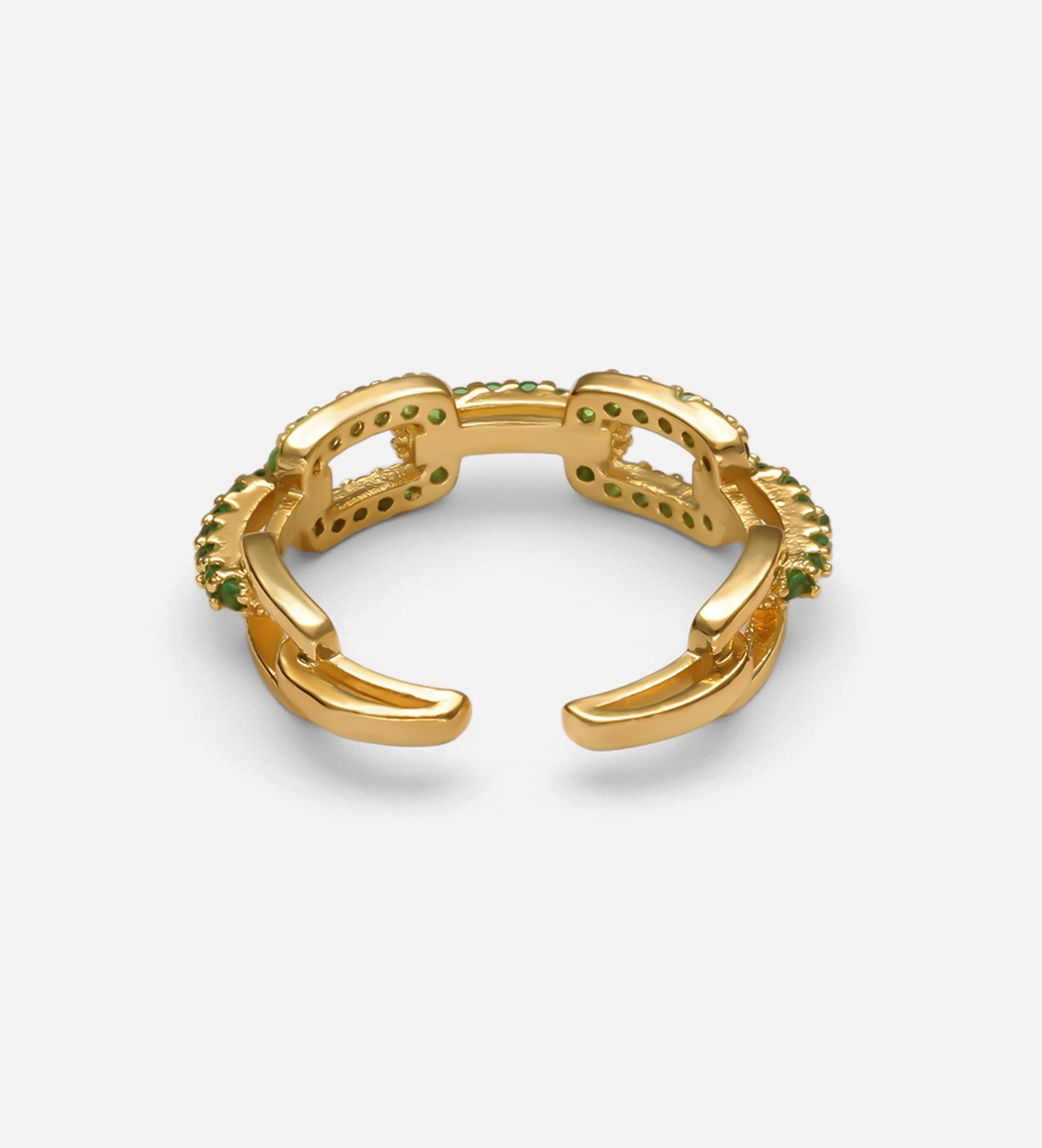 Emerald Link Chain Ring