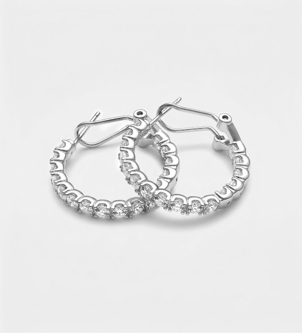 Eternal Radiance Inside out Tennis Hoops in 925 Silver with 3MM High Quality Simulated Diamond - Ash & Harry