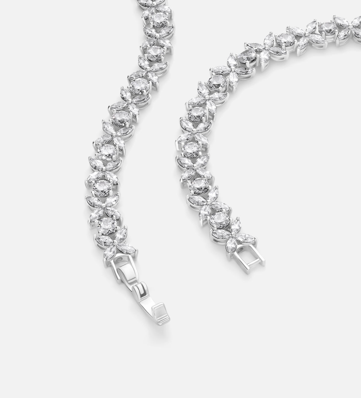 Floral Cluster Tennis Necklace - Ash & Harry
