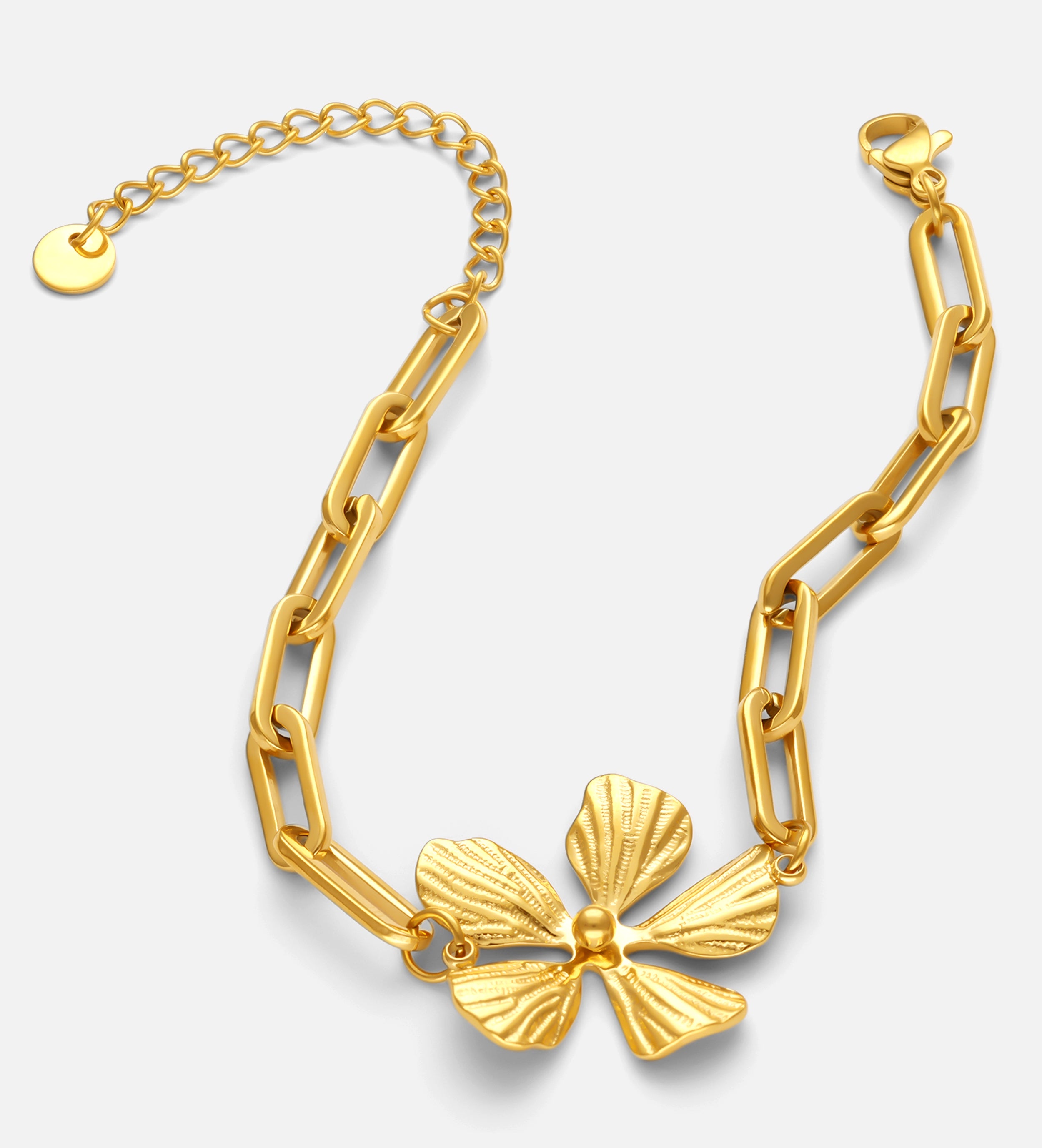 Flower Link Chain Bracelet