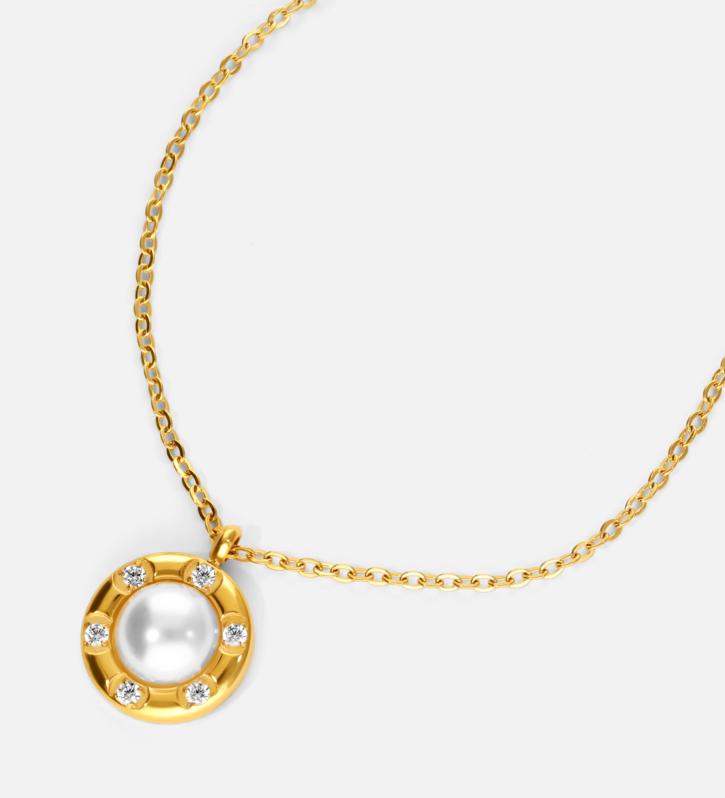 Halo Pearl & Gems Necklace