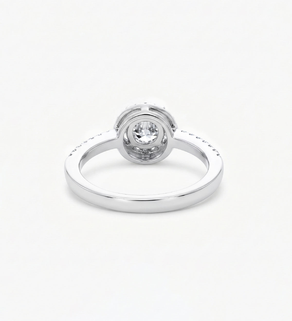 Halo Solitaire Ring in 925 Silver with High - Quality White Simulated Diamonds - Ash & Harry