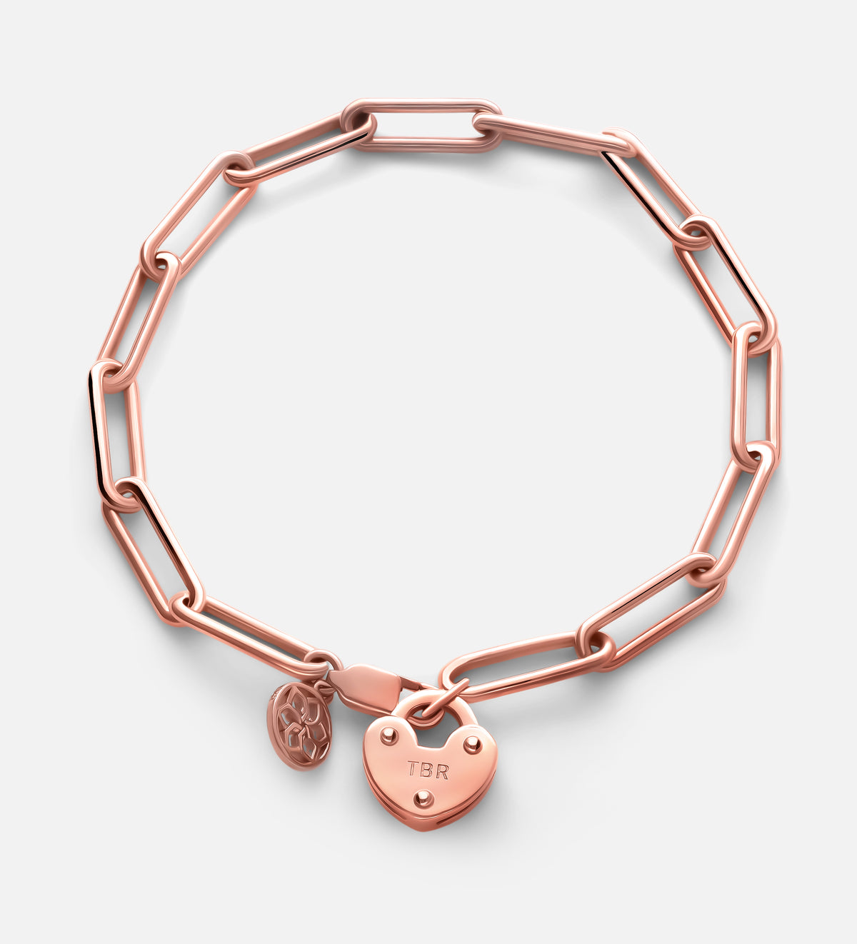Heart Lock Bracelet in 18K Rose Gold Plating on 925 Silver - Ash & Harry
