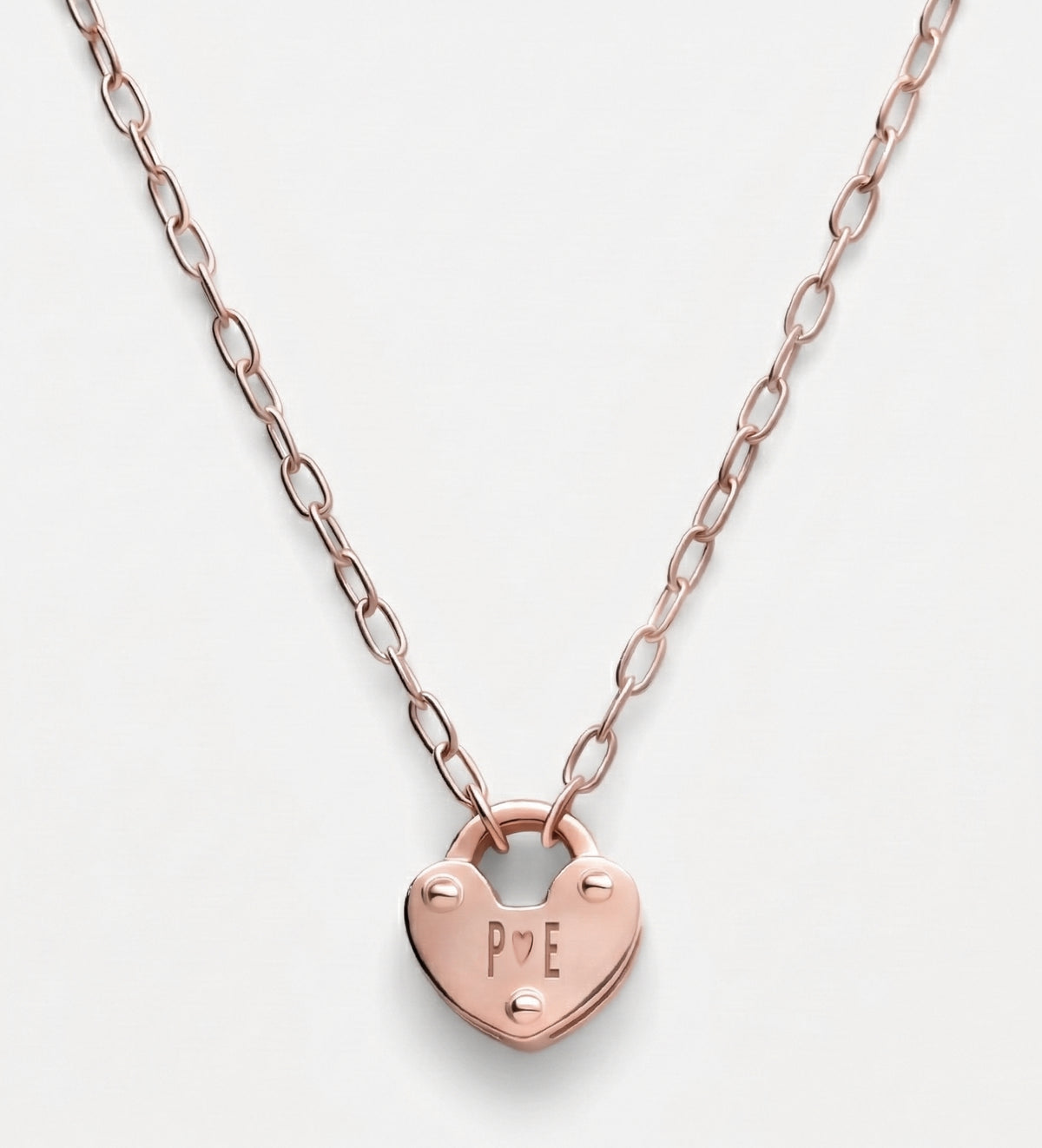 Heart Lock Necklace in 18K Rose Gold Plating on 925 Silver - Ash & Harry