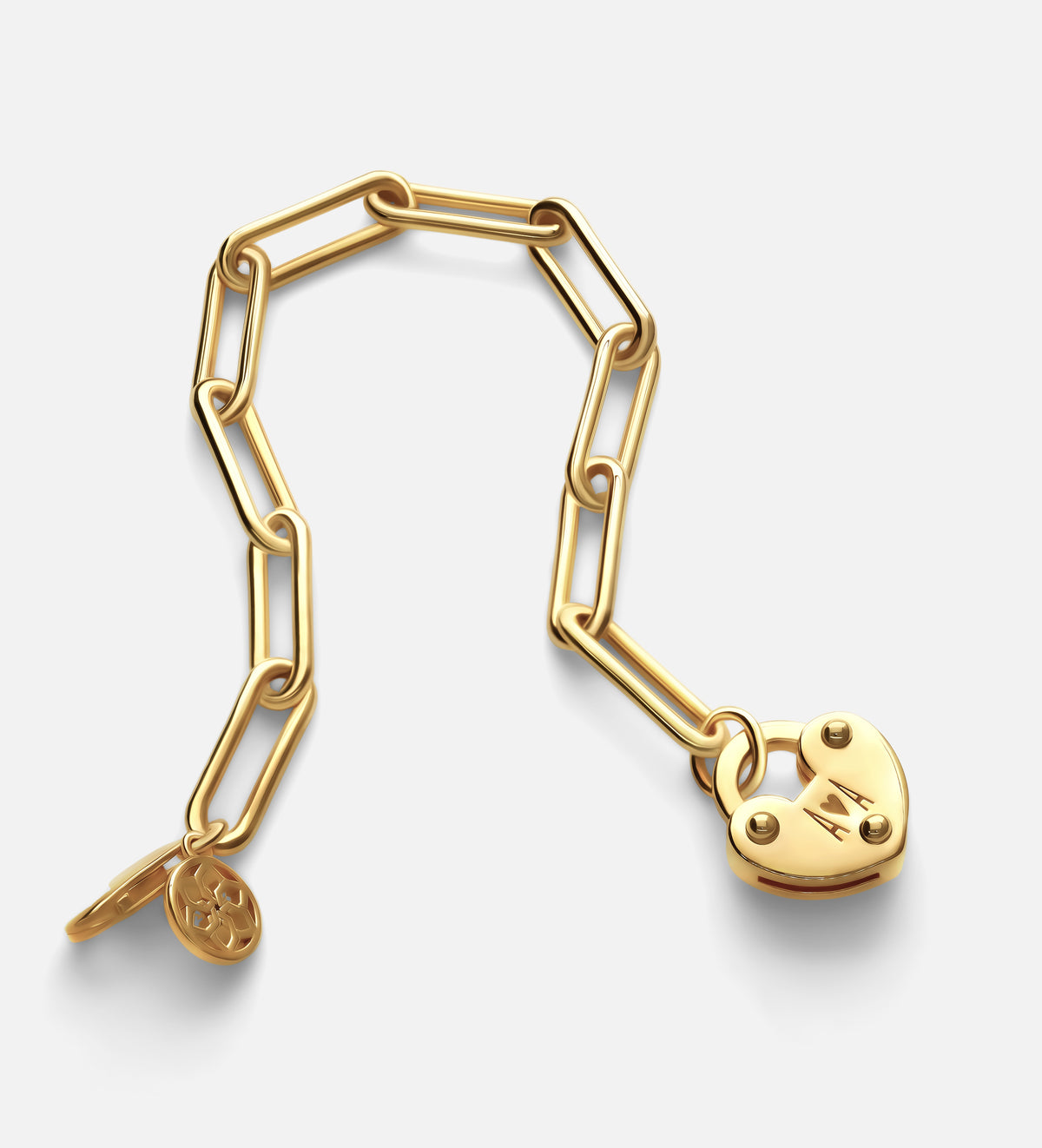 Heart Lock Bracelet in 18K Gold Plating on 925 Silver - Ash & Harry