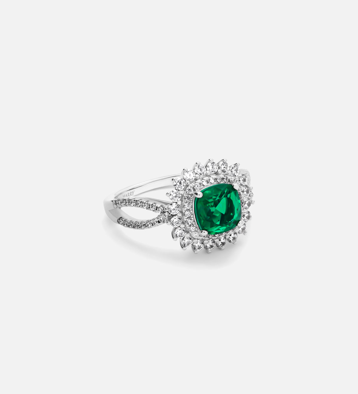 Imperial Emerald Crown Full Set in 925 Silver High Quality Simulated Diamonds and Crafted Emerald Stones - 3 Items - Ash & Harry