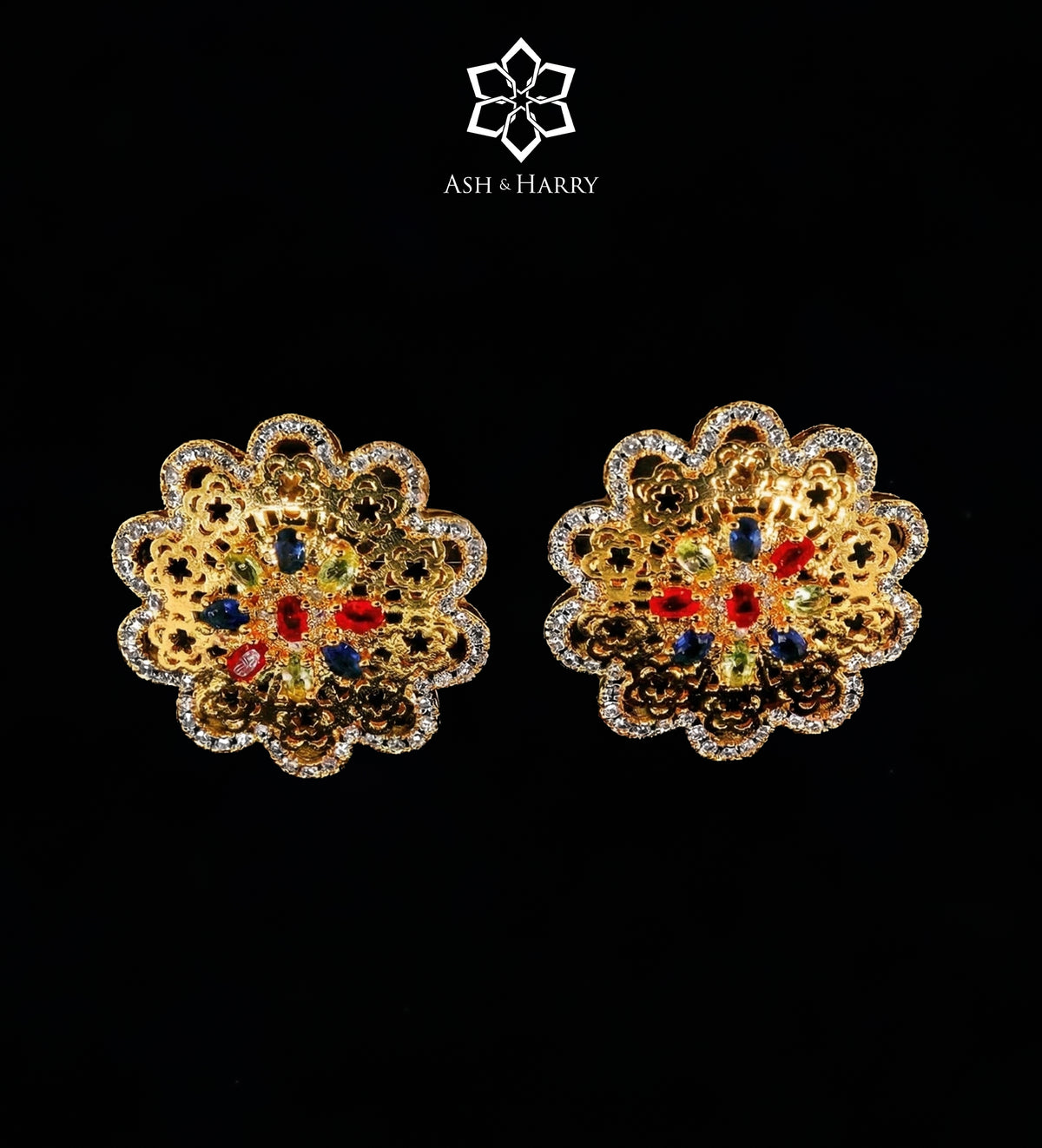 Jihan Golden Luxury Bridal Full Set with High Quality Zircon Stones and 18K Gold Plated - Ash & Harry