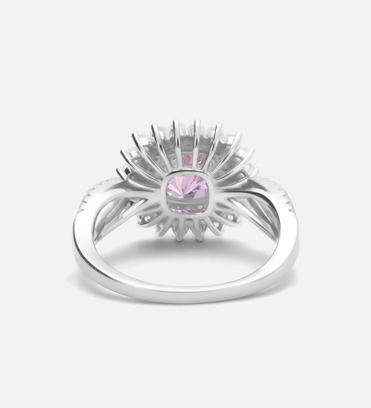 La Rosélle Crown Ring in 925 Silver with High Quality Simulated White and Pink Diamonds - Ash & Harry
