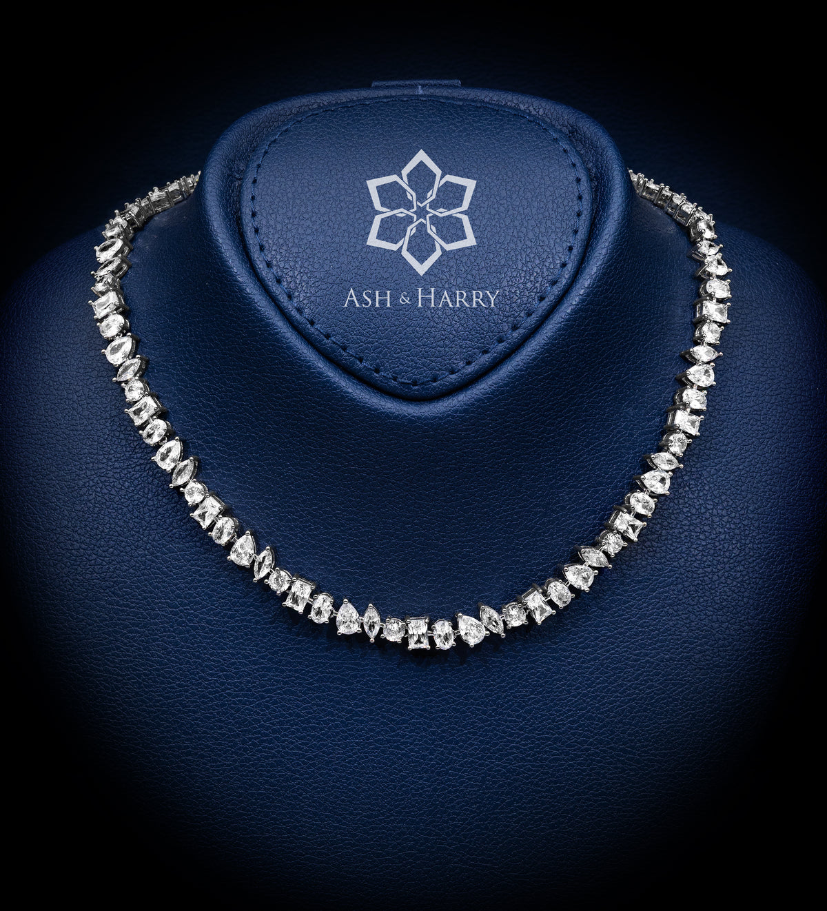 Laleh White Luxury Bridal Full Set with High Quality Simulated Stones Rhodium Plated - Ash & Harry