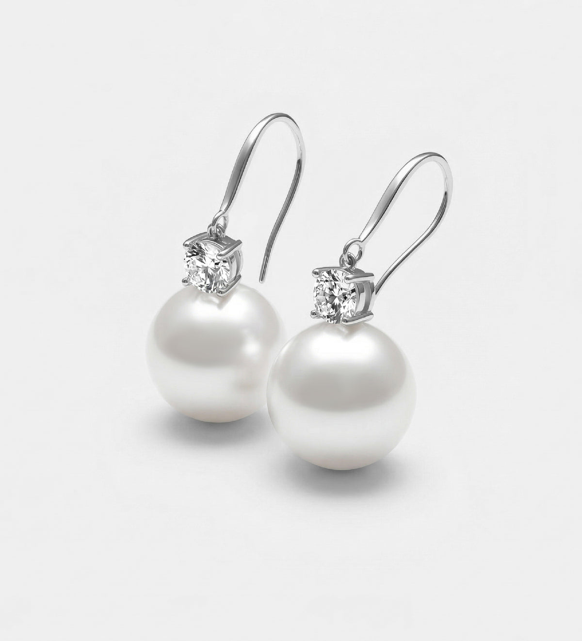 Luminous Pearl Drops With Pearl and High Quality Simulated Diamonds - Ash & Harry