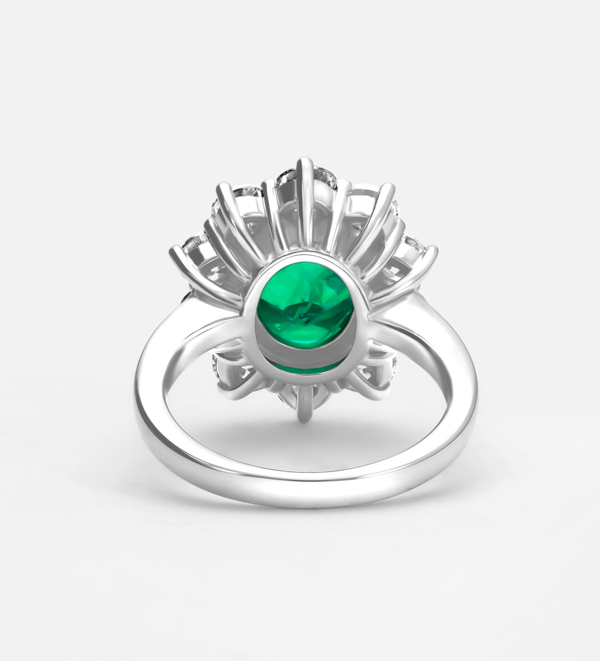 Majestic Emerald Ring in 925 Silver High Quality Simulated Diamonds and Emerald Stone - Ash & Harry