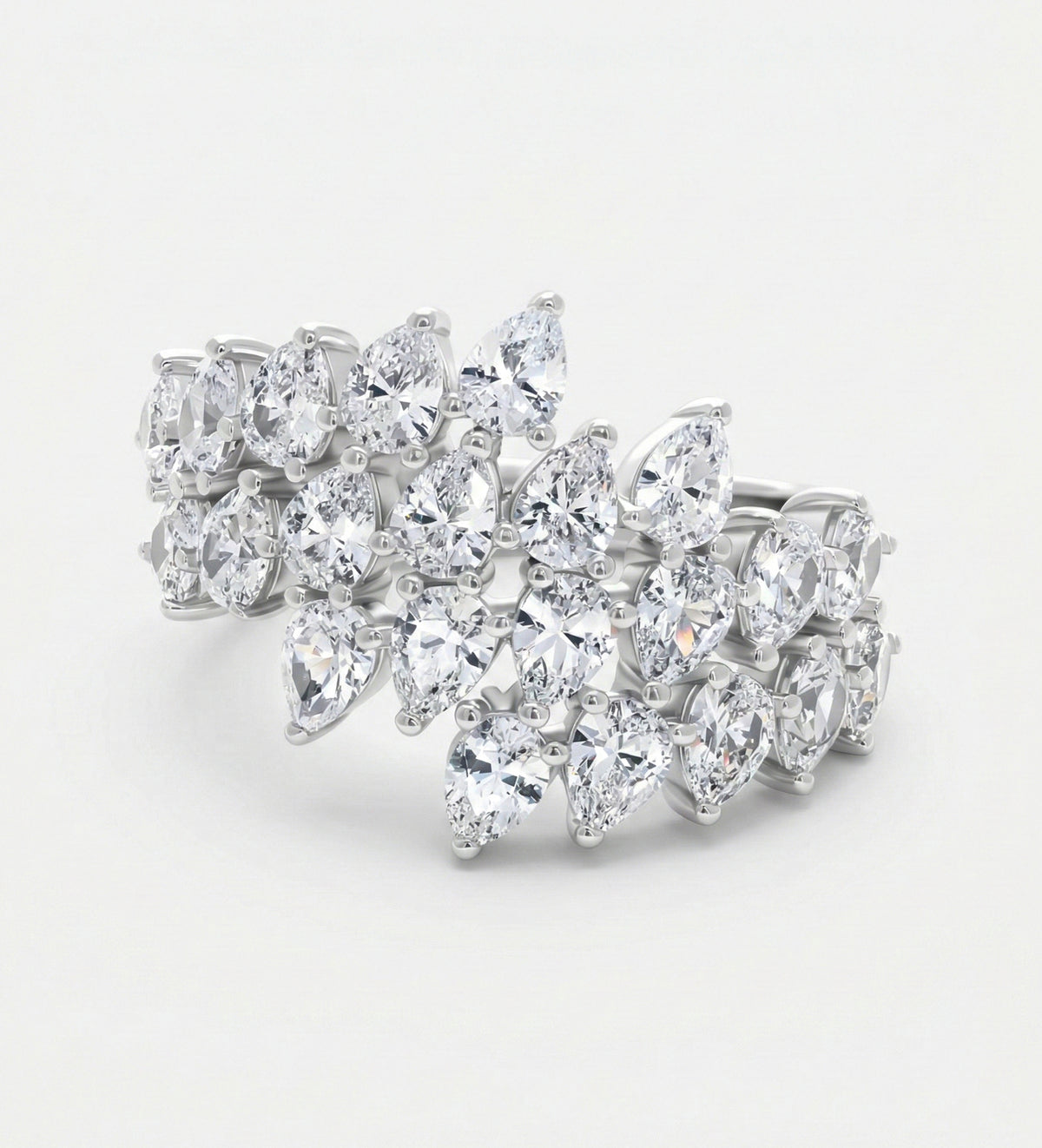 Marquise Bloom Ring In 925 Silver High Quality Simulated Diamonds - Ash & Harry