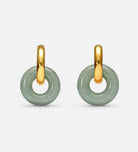 Mint Green Natural Stone Hoop Earrings