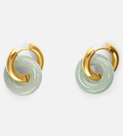 Mint Green Natural Stone Hoop Earrings