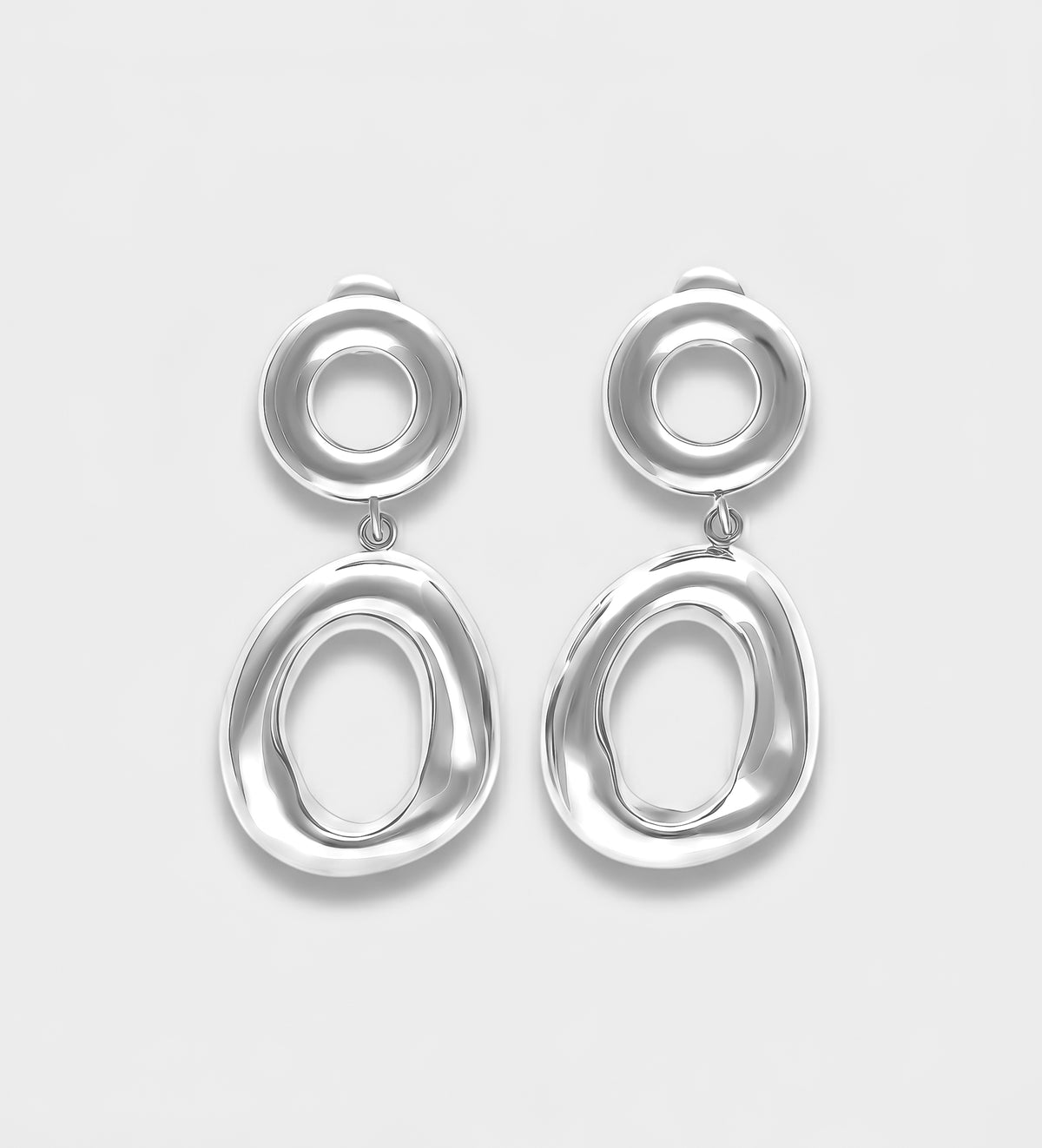 Molten Halo Drop Earrings in Silver - Ash & Harry