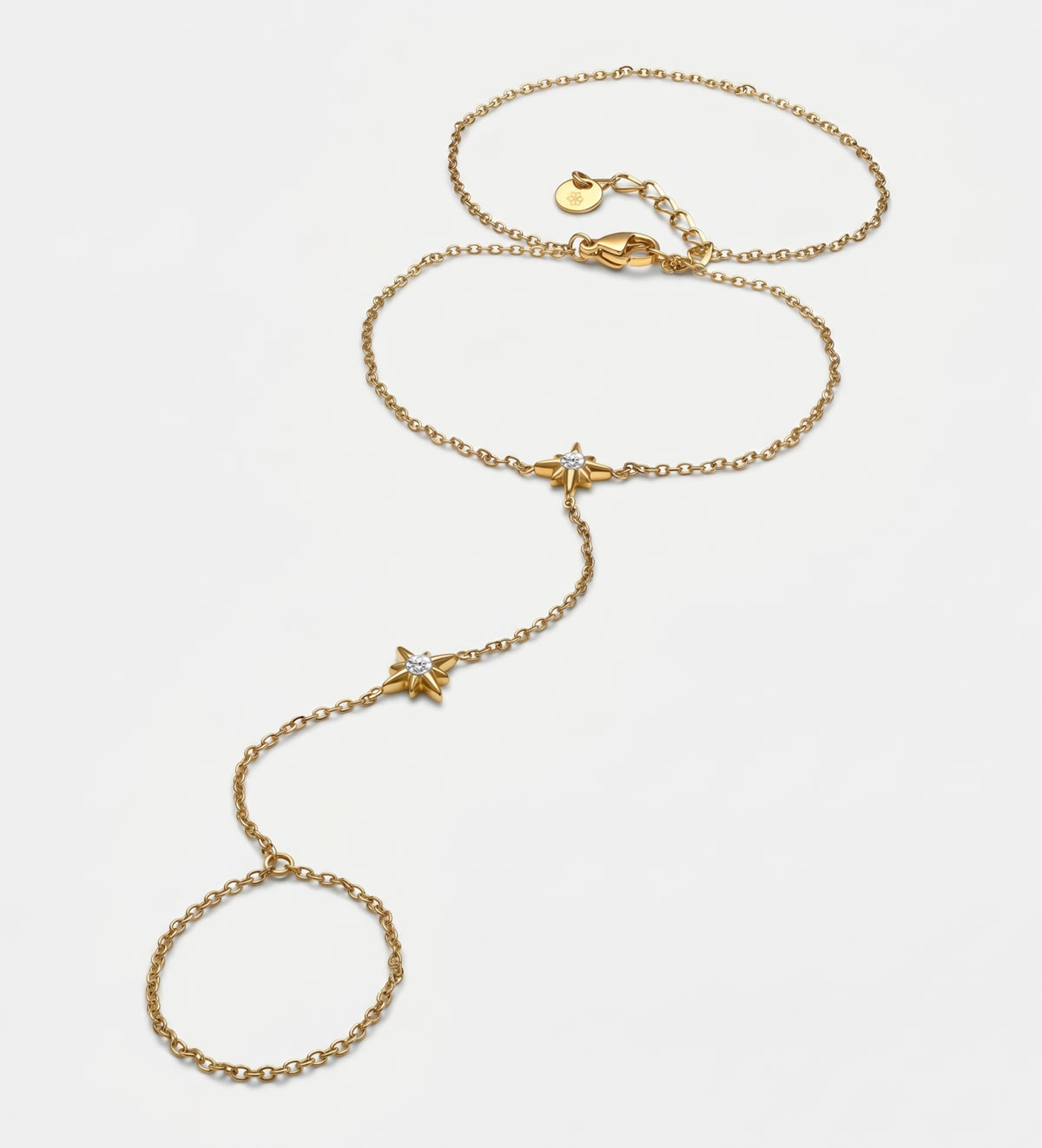 Najma Hand Chain in Gold With High Quality Simulated Diamonds - Ash & Harry