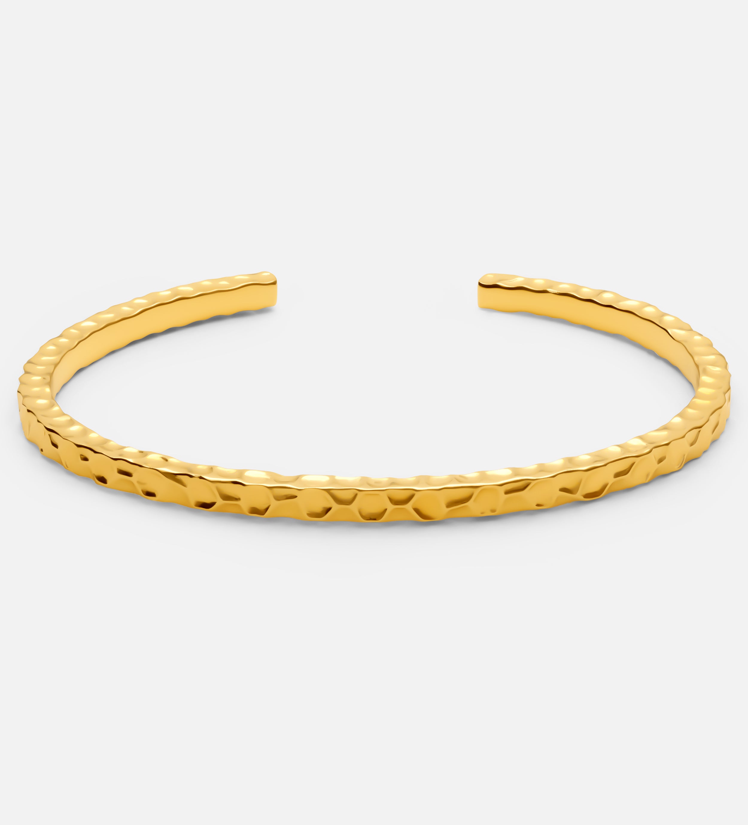 Artisan Hammered Cuff Bracelet in Gold