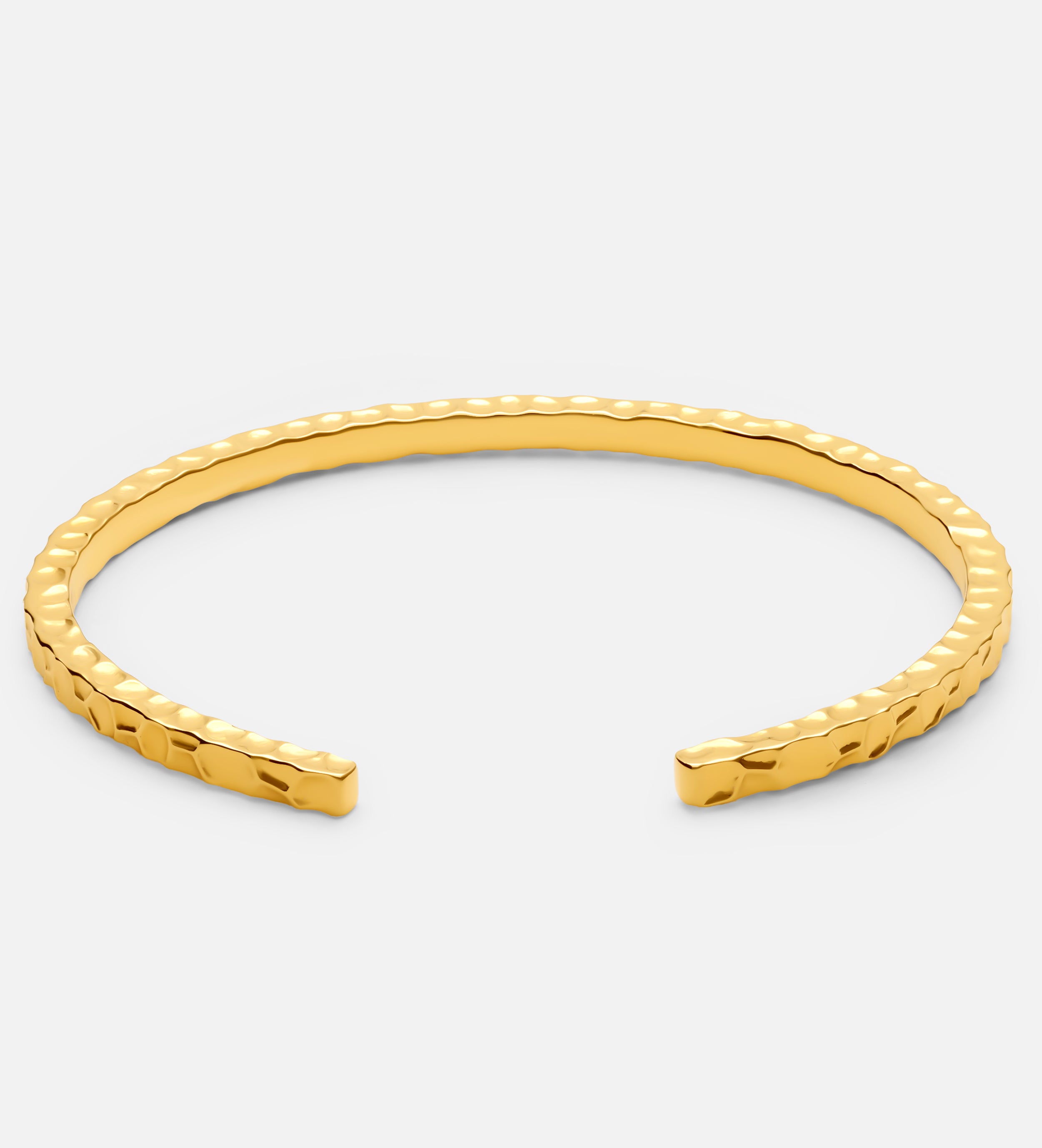 Artisan Hammered Cuff Bracelet in Gold