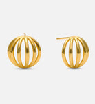 Caged Stud Earrings in Gold