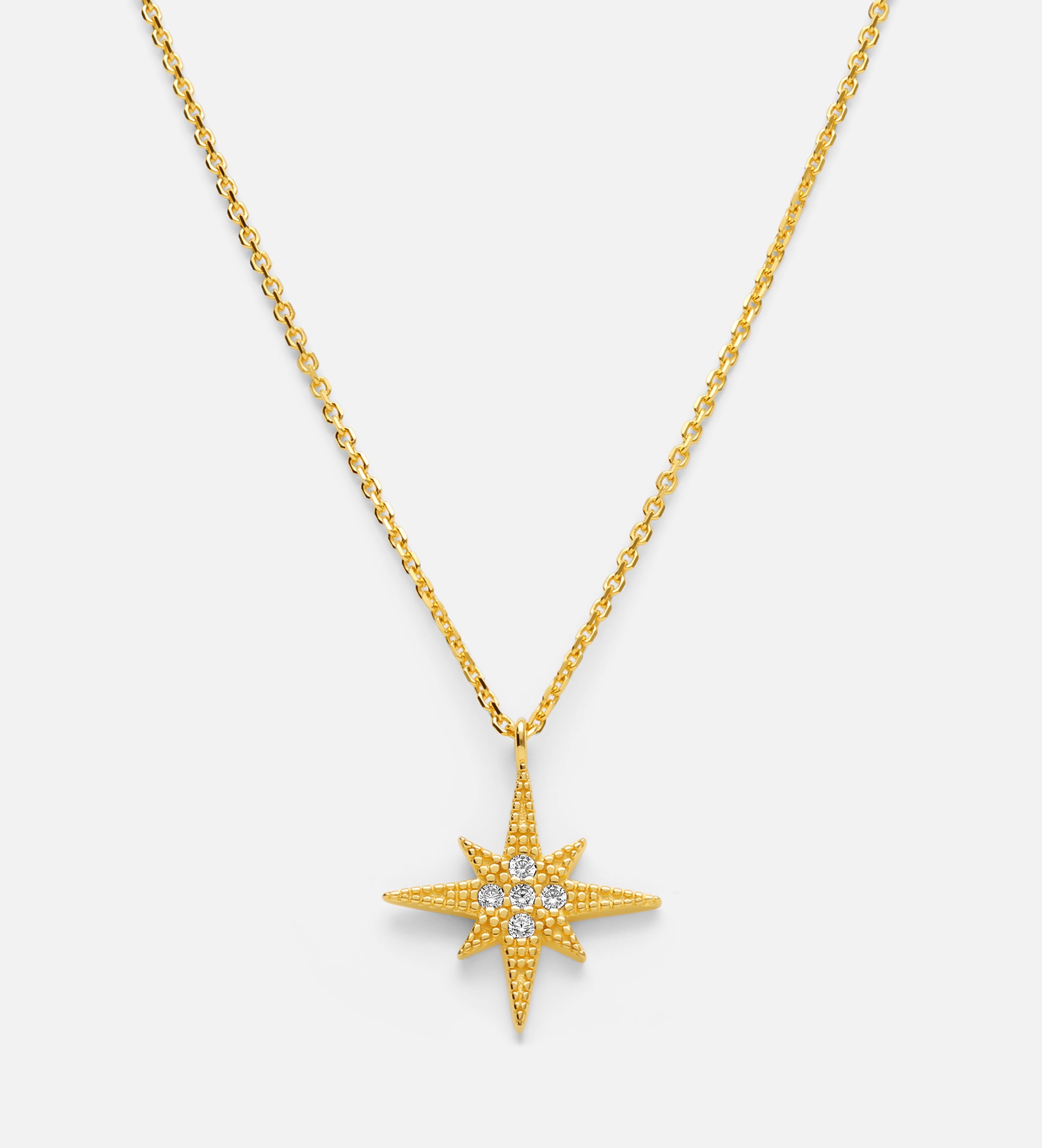 Celeste Starburst Necklace in Gold