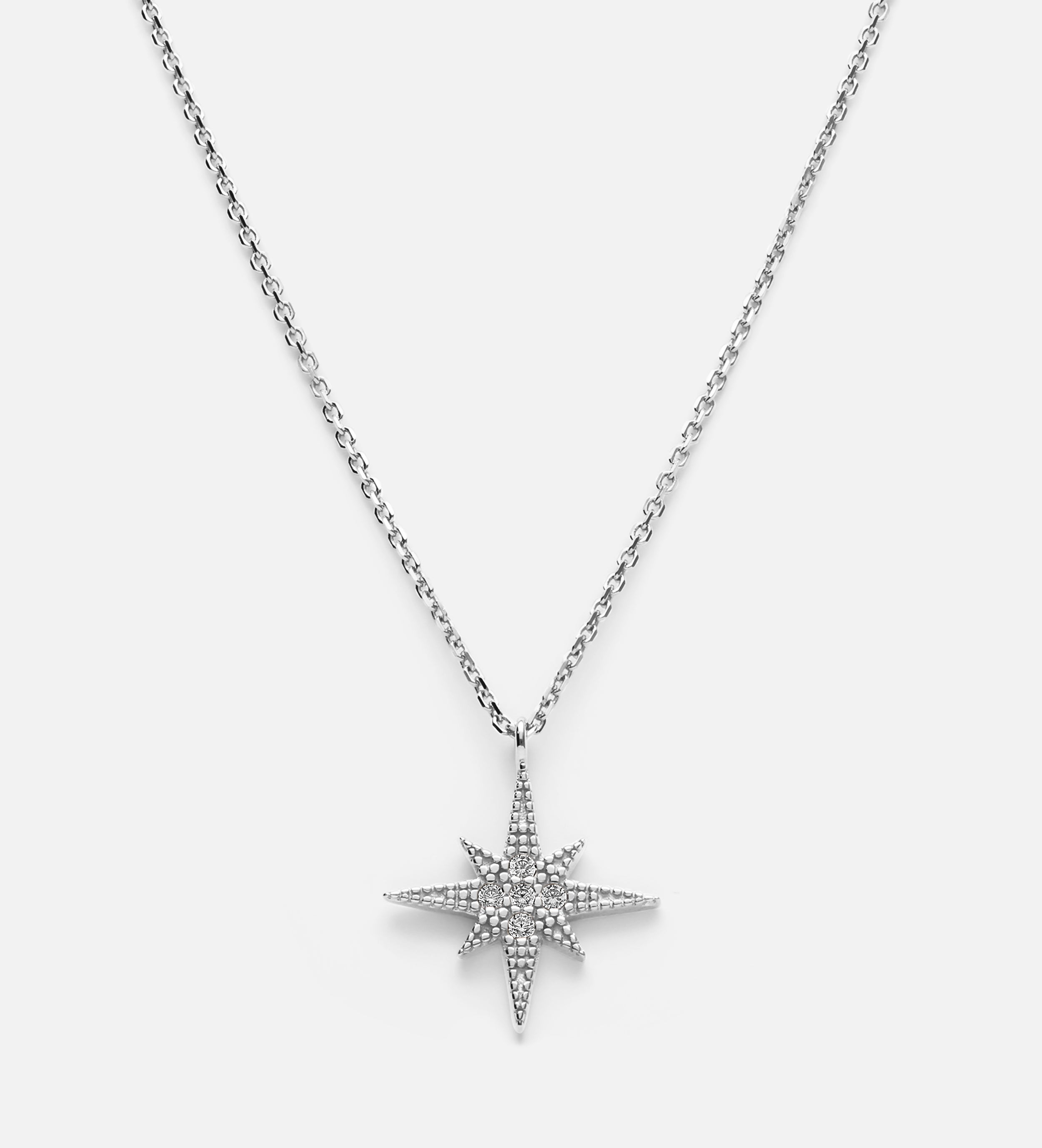 Celeste Starburst Necklace in Silver