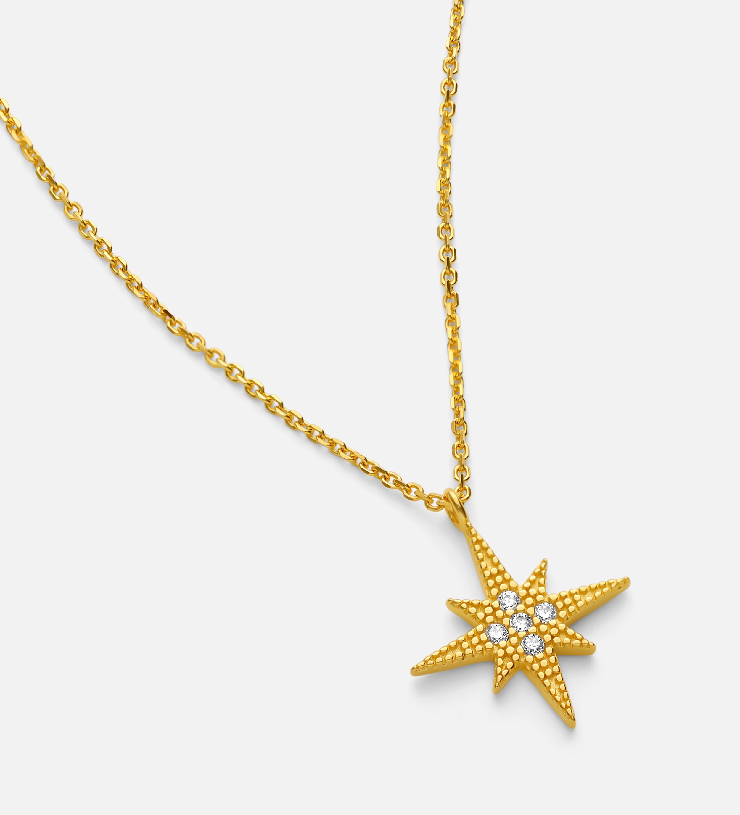 Celeste Starburst Necklace in Gold
