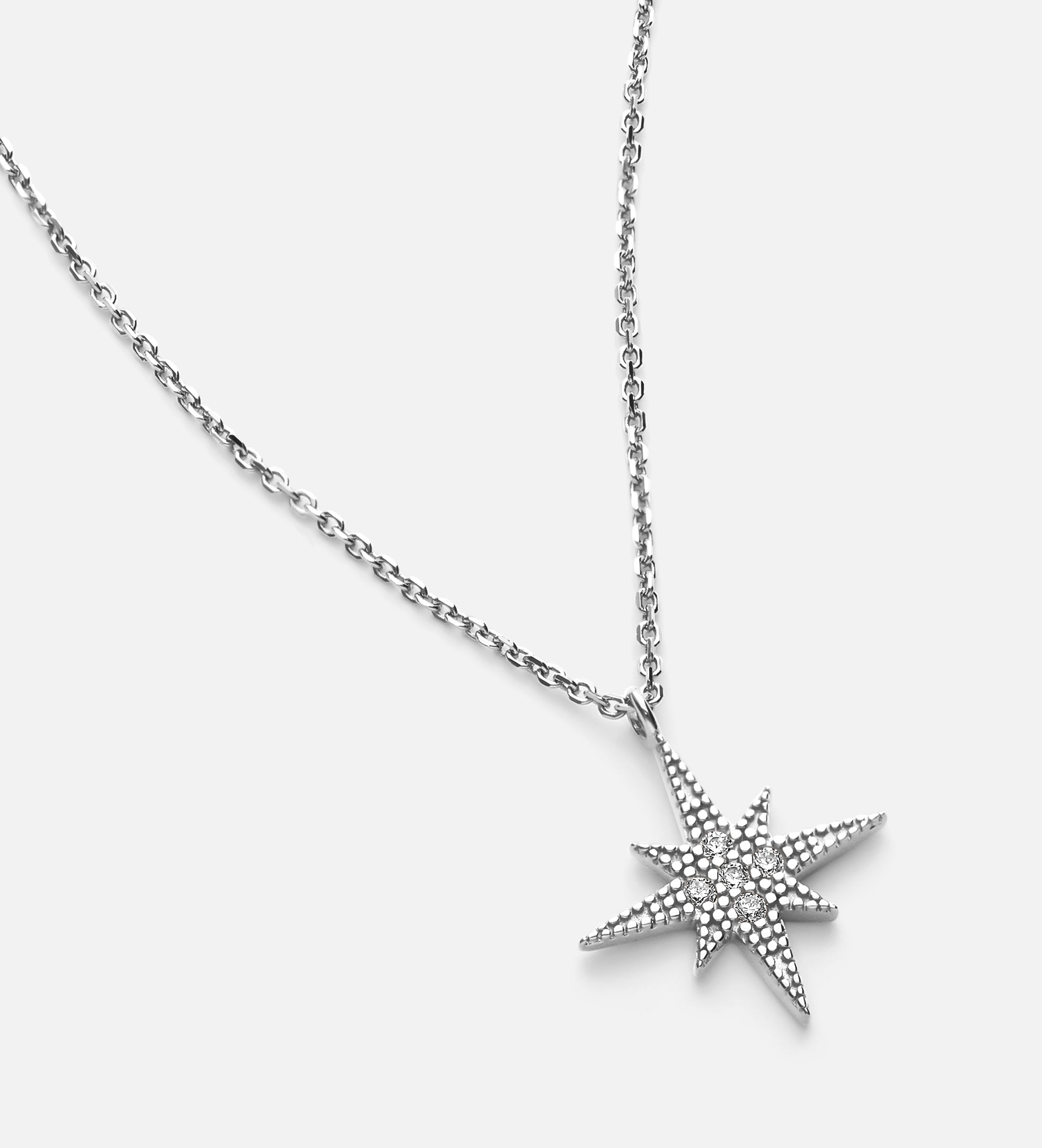 Celeste Starburst Necklace in Silver