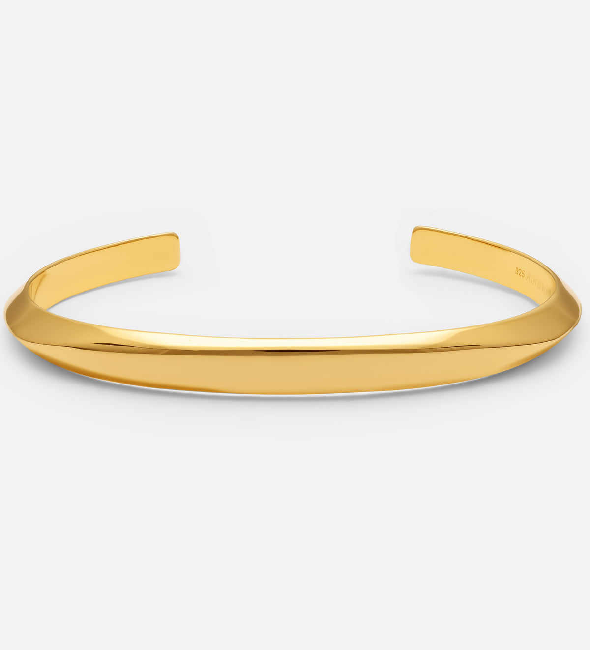 Classic Ridged Cuff Bracelet in 18k Gold Plating on 925 Silver - Ash & Harry